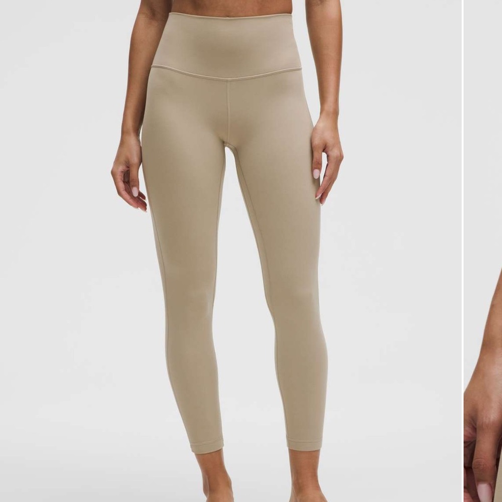 NWT - Lululemon Wunder train high rise Leggings with pockets sheer oak tan 8